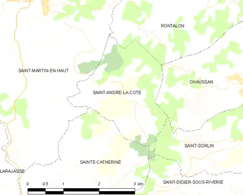 Detailkaart van de gemeente