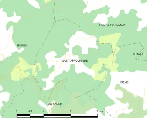 Detailkaart van de gemeente