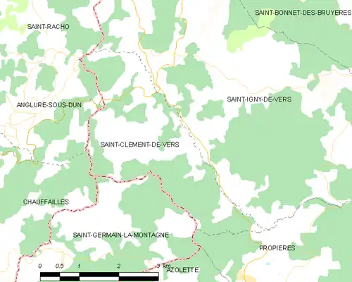 Detailkaart van de gemeente