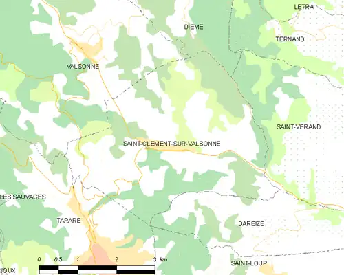 Detailkaart van de gemeente