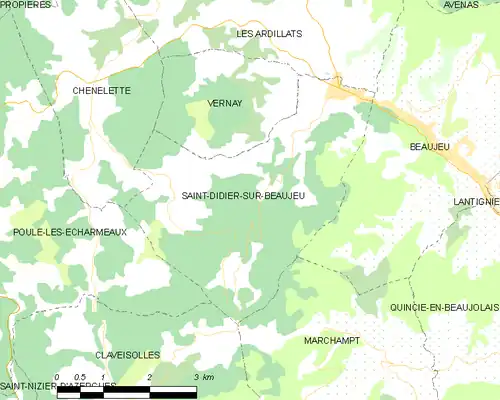 Detailkaart van de gemeente