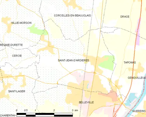 Detailkaart van de gemeente