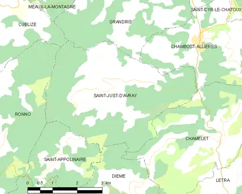 Detailkaart van de gemeente