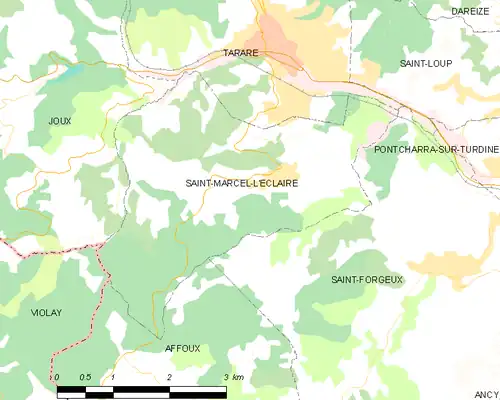 Detailkaart van de gemeente