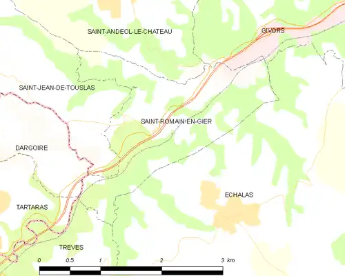 Detailkaart van de gemeente