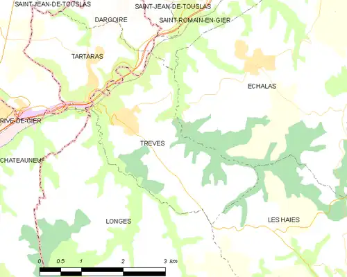 Detailkaart van de gemeente