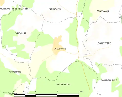 Detailkaart van de gemeente