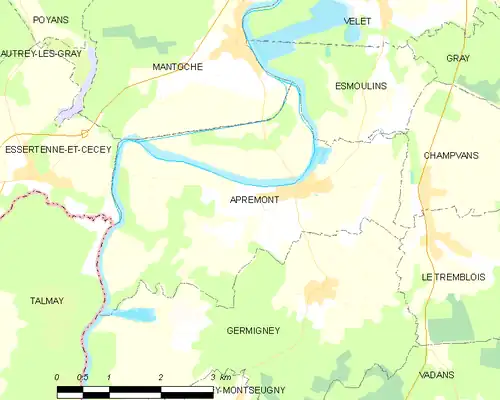 Detailkaart van de gemeente