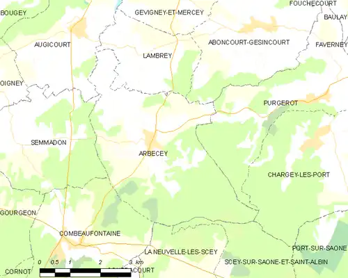 Detailkaart van de gemeente