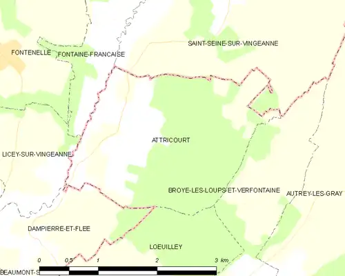 Detailkaart van de gemeente