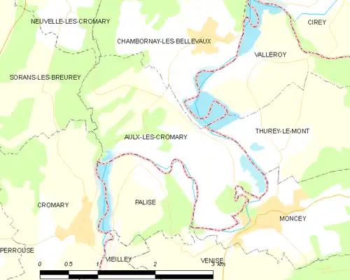 Detailkaart van de gemeente