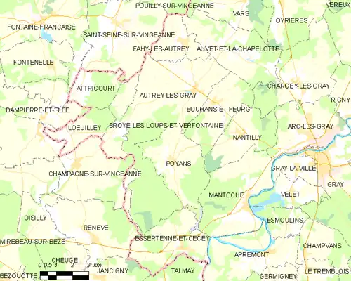 Detailkaart van de gemeente