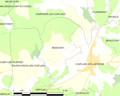 Detailkaart van de gemeente