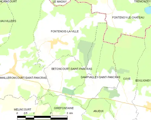 Detailkaart van de gemeente