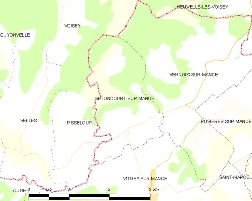 Detailkaart van de gemeente