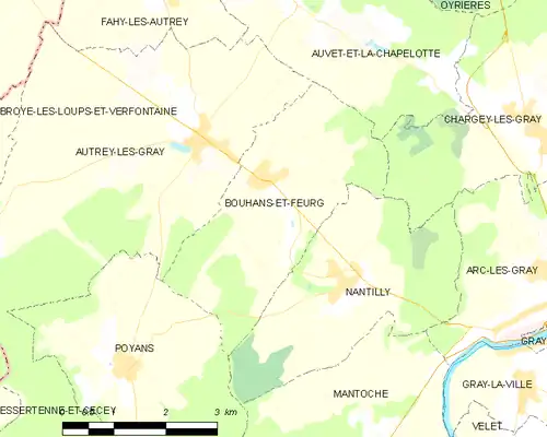 Detailkaart van de gemeente