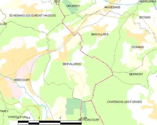 Detailkaart van de gemeente