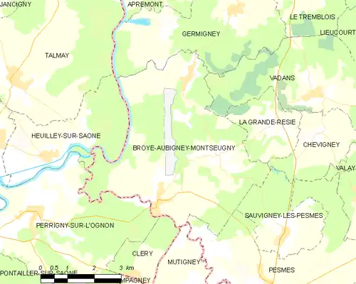 Detailkaart van de gemeente