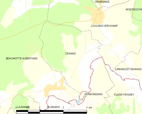 Detailkaart van de gemeente