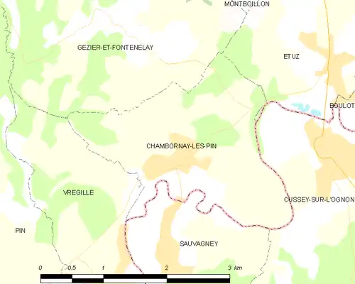 Detailkaart van de gemeente