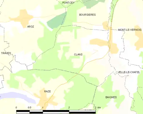 Detailkaart van de gemeente