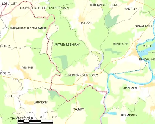 Detailkaart van de gemeente