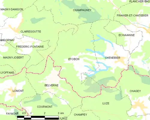 Detailkaart van de gemeente