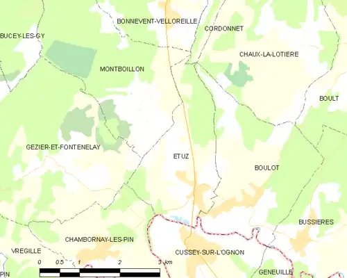 Detailkaart van de gemeente