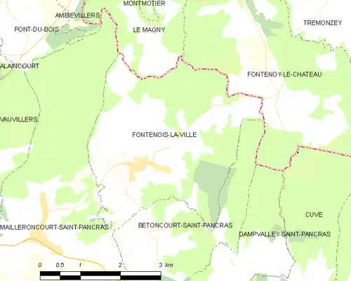 Detailkaart van de gemeente