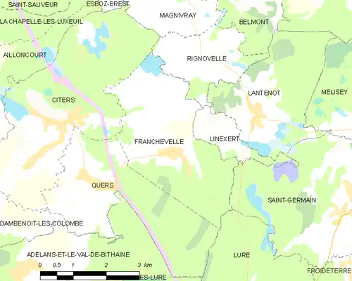 Detailkaart van de gemeente