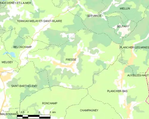 Detailkaart van de gemeente