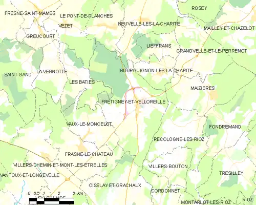 Detailkaart van de gemeente