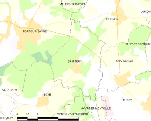 Detailkaart van de gemeente