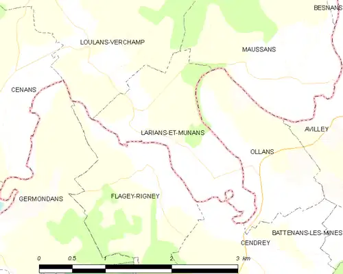 Detailkaart van de gemeente