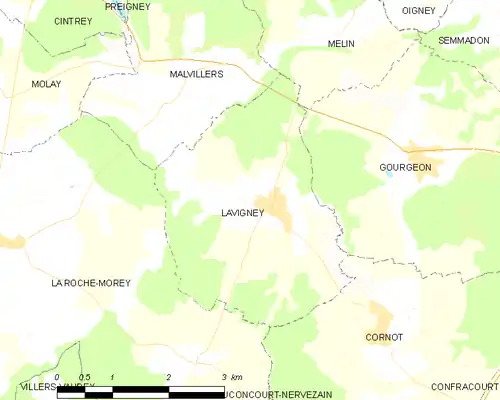 Detailkaart van de gemeente