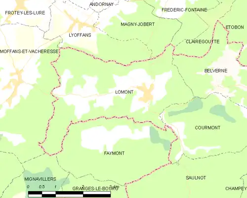 Detailkaart van de gemeente