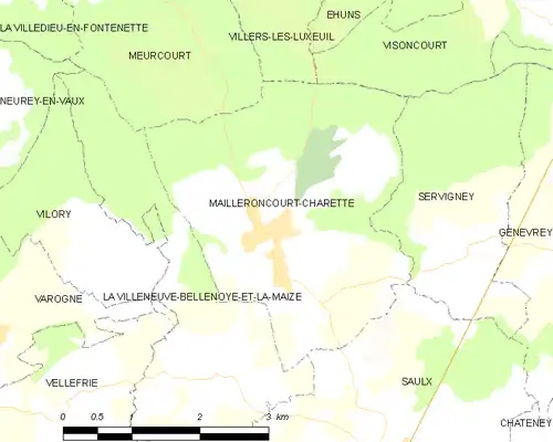 Detailkaart van de gemeente