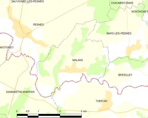 Detailkaart van de gemeente