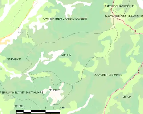 Detailkaart van de gemeente