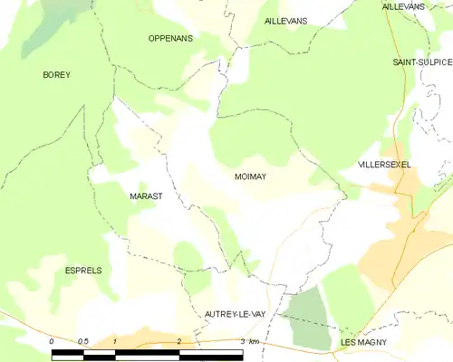 Detailkaart van de gemeente