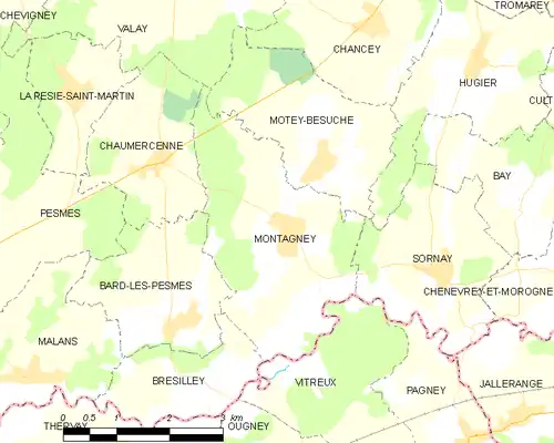 Detailkaart van de gemeente