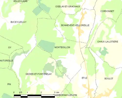 Detailkaart van de gemeente