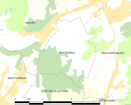 Detailkaart van de gemeente