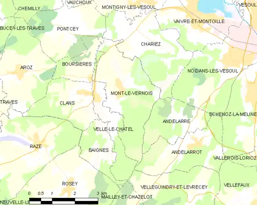 Detailkaart van de gemeente