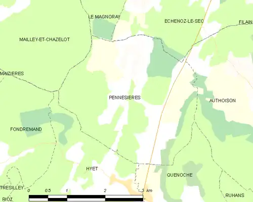 Detailkaart van de gemeente