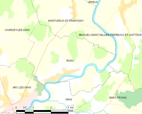 Detailkaart van de gemeente