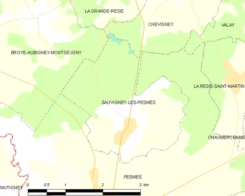 Detailkaart van de gemeente