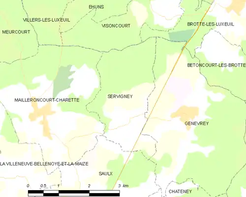 Detailkaart van de gemeente