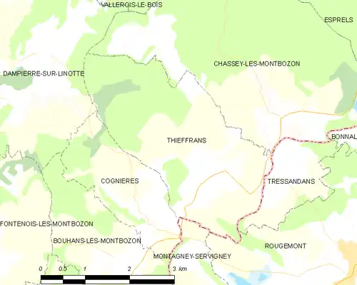 Detailkaart van de gemeente