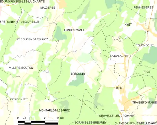 Detailkaart van de gemeente